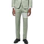 Тёмно-зелёные укороченные брюки с четырьмя полосами THOM BROWNE - фото 3