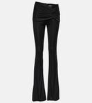 Расклешенные брюки из джерси со сборками x dua lipa Versace, черный - фото