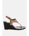Oidah Leopard Print Studded Wedges – "Босоножки-платформы Oidah с леопардовым принтом и шипами" Rag & Co, мультиколор - фото 2