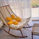 Плетеное кресло-качалка с оттоманкой для дома и террасы — Дизайнерское кресло из ротанга - фото 6
