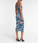 Платье миди из жаккарда Alessandra Rich, Aqua-Multi - фото 3