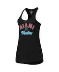 Женская черная майка Miami Marlins Multi-Count Tri-Blend Soft As A Grape, черный - фото 2
