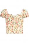 Женский топ Guess Jeans короткий с цветочным принтом, мультиколор - фото