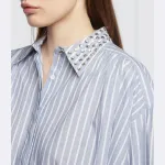 Рубашка оверсайз Silvian Heach, синий - фото 4