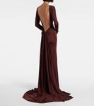 Платье из джерси со сборками David Koma, бордовый - фото 3