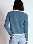 Пальто Holly Colour Contrast Boucle Wool Rich Boden, Denim Blue - фото 3