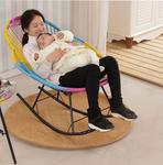 Fantasy Кресло-качалка из ротанга, бело-голубое - фото 2