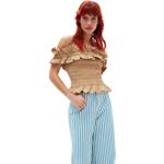 GANNI Женский топ-кроппер Milk Brown - фото 6