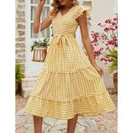 Женское платье с рюшами Seoria, Blue Grid - фото 3