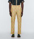 Клетчатые прямые брюки Dries Van Noten, Kaki - фото 3