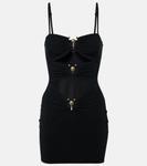 Мини-платье с вырезом на глазнице и пирсингом Christopher Esber, черный - фото