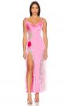 Платье макси китон For Love & Lemons, розовый - фото