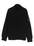 Stone Island Junior джемпер из вирджинской шерсти с нашивкой Compass, черный - фото