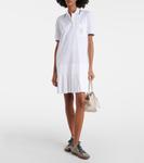 Платье-поло из плиссированного хлопка Brunello Cucinelli, Bianco - фото 6