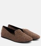 Декорированные замшевые лоферы Brunello Cucinelli, Medium Brown - фото