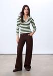 Топ Stradivarius STRIPED , Dark Green - фото 2