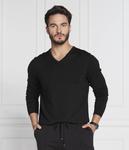 Пуловер мужской Hugo облегающего кроя базовый, черный - фото 3