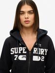 Расслабленная укороченная худи с молнией Athletic Essentials Superdry, Eclipse Navy - фото 4