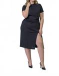 Флиртовое миди-платье Flint - плюс сайз в черном цвете Tanya Taylor - фото 4
