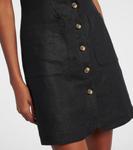 Льняное мини-платье Emma Posse, черный - фото 5