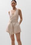 Комбинезон OYSHO SHORT LINEN KNOTTED, Stone - фото 7