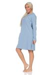 Ночная рубашка NORMANN Interlock langarm Bündchen Streifenoptik, голубой - фото 3