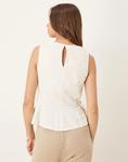 Топ без рукавов с баской от Mango, кремовый - фото 3