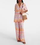 Средняя плетёная сумка-ведро Zigzag Missoni, Natural/Brown - фото 5