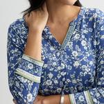 Женская туника с 3/4 рукавом и разрезом на горловине Croft & Barrow, Pink Mini Tile - фото 3