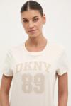 Футболка из хлопка Dkny, бежевый - фото 4