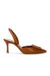 Туфли Maysli 70 Nappa Slingback Manolo Blahnik, Medium Brown - фото