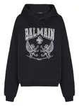 Худи с кристаллами Balmain, черный - фото