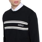 Свитер с интарсией логотипа GUCCI, белый - фото 5