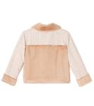 Твидовый жакет с отделкой из искусственного меха Patachou, бежевый - фото 3