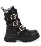 Кожаные байкерские ботинки Monnalisa, Nero - фото 4