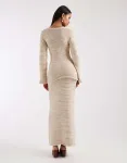 Овсяная фактурная трикотажная юбка макси 4th & Reckless - фото 3