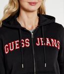Толстовка женская Guess Jeans на молнии с логотипом, черный - фото 4