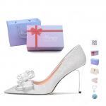 Take the Qin Туфли Slim Heel High Heels Women's Silver Gift Box Set - фото