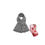 Вязаный шарф унисекс персонализированная поздравительная открытка FireMonkey, черный (подарочный пакет) - фото 7