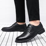 Мужские черные туфли Shanpijiang с ажурными вставками - фото 8