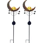 Садовый фонарь Солнечная садовая лампа на колышке - Мандала - 2 штуки LED-модуль 2 шт. Декоративное садовое украшение Luxform, бронзовый/желтый - фото