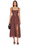 Платье миди x revolve esra Bardot, коричневый - фото