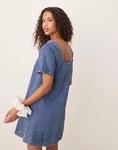 Джинсовое мини-платье с круглым вырезом ASOS DESIGN - фото 4