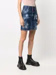 Джинсовая юбка с логотипом Dsquared2, синий - фото 3