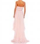 Розовое асимметричное платье без бретелей Mac Duggal - фото 2