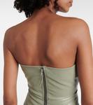 Платье из денима с покрытием и вырезом Rick Owens, Celadon - фото 5