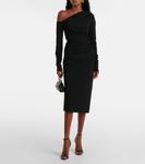 Платье миди из драпированного джерси Dolce&Gabbana, черный - фото 2