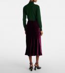 Платье миди из бархата со сборками Dries Van Noten, Violet - фото 3