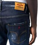 Низкие потертые зауженные джинсы DSQUARED 2, синий - фото 9