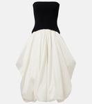 Прямое платье миди без бретелей из тафты Izzy Simkhai, Black White - фото